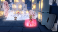 Mario over a Fire Vellumental Magic Circle inside the Sun Altar