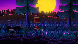 Seventh block in the Twilight Trail in the remake of Paper Mario: The Thousand-Year Door for the Nintendo Switch.