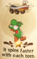 "It spins faster with each toss." discovery from Snurfboard Habitat in Yoshi and the Mysterious Book