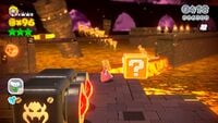 Bowser's Lava Lake Keep in the game Super Mario 3D World.