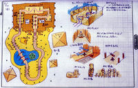 Concept art of Dry Dry Ruins from Mario Kart Wii.