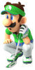 Artwork of Luigi golfing with a putt in Mario Golf: Super Rush