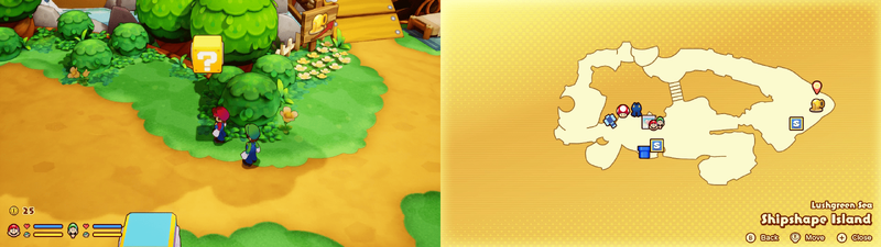 First ? block in Shipshape Island from Mario & Luigi: Brothership