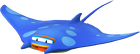 Rendered model of the Manta from Mario Kart 8. This iteration of the character is blue and wears goggles, much like Jumbo Rays.