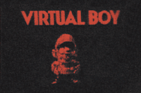 Mario standing under the Virtual Boy logo.