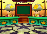 The inside of the Mushroom Bank and the two Mushroom Bank Toads