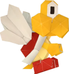 An origami Koopa Paratroopa from Paper Mario: The Origami King.