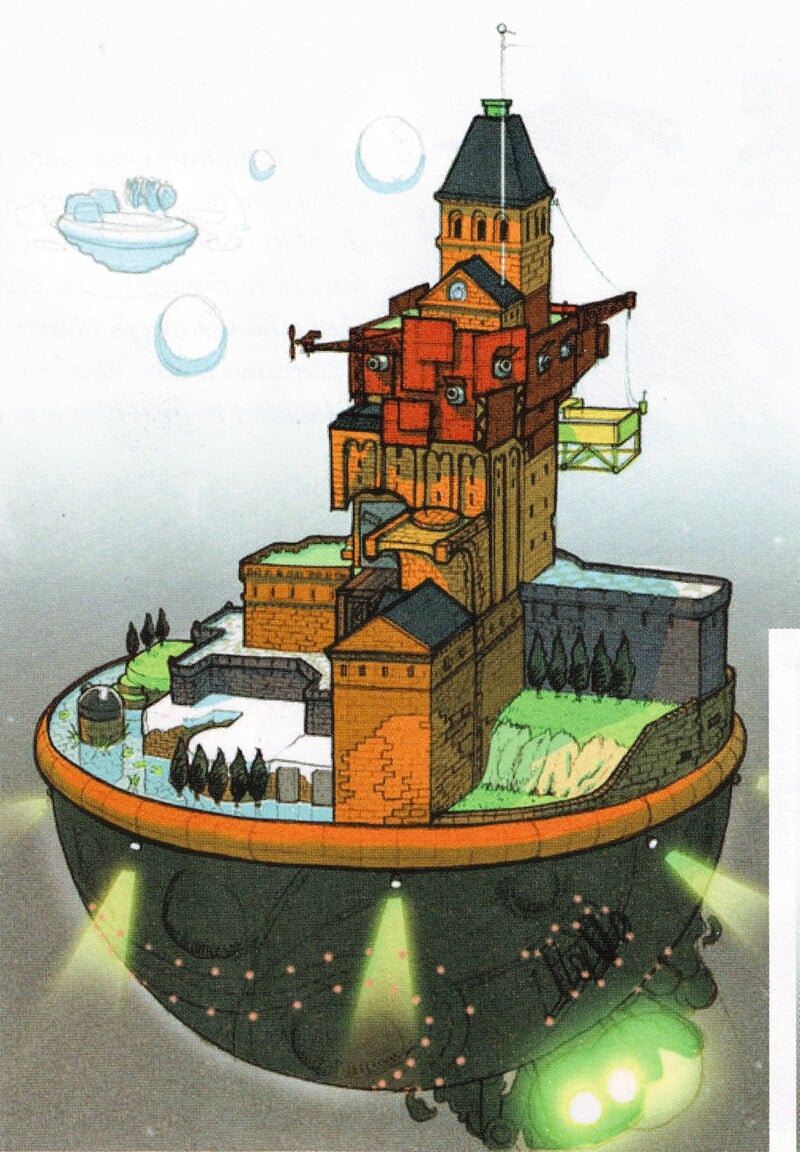 Planet with elements in Beach Bowl and Bowser Jr.'s Robot Reactor; titled Fortress