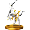 A trophy of Arceus, in Super Smash Bros. for Wii U.