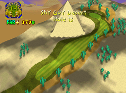 Hole 13 of Shy Guy Desert from Mario Golf