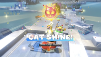 The "Blue Coin Bustle" Cat Shine in Slipskate Slope in Bowser's Fury