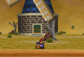 Mario and Goombario in front of the Windy Mill