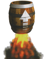 Artwork of a Booster Barrel from Donkey Kong Country 3: Dixie Kong's Double Trouble!
