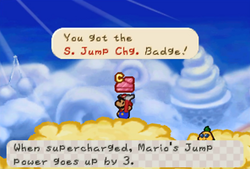 Obtaining the S. Jump Charge badge in Cloudy Climb