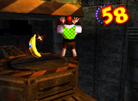 A Golden Banana for Chunky Kong in Frantic Factory.