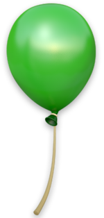 Artwork of a Green Balloon from Donkey Kong Country: Tropical Freeze.