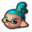 Cyan Inkling's icon in Mario Kart 8 Deluxe.
