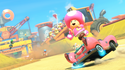 An official screenshot of Toadette in Mario Kart World.