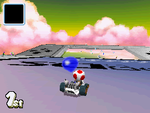 An early version of the Nintendo DS battle course in Mario Kart DS's kiosk demo.