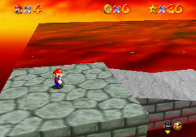 Mario in Bowser in the Fire Sea