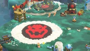 The decorations for Camp Central after using a Bowser amiibo in Super Mario Bros. Wonder – Nintendo Switch 2 Edition + Meetup in Bellabel Park