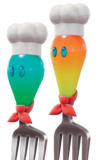 Blue (left) and orange (right) Volbonans from Super Mario Odyssey.