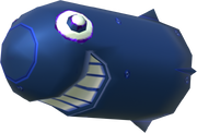 Model of a Blue Bullet Bill from Super Mario Sunshine.