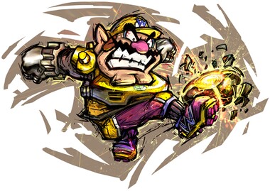 Artwork of Wario in Mario Strikers Charged.