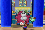 Mario giving a Cake to Gourmet Guy