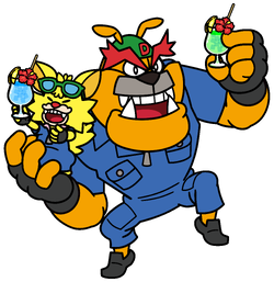 Dribble & Spitz art for WarioWare: Move It!