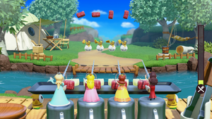 The minigame En Barb! from Super Mario Party Jamboree