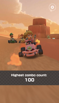 N64 Kalimari Desert 2: Several drivers, most prominently Peach, celebrating during the ending movie that played in this tour after clearing all cups