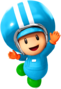 Light-blue Toad (Pit Crew) from Mario Kart Tour