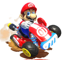 Image of Mario from an early build of Mario Kart World