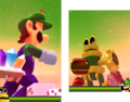 Giant Luigi battling Robo-Drilldigger.