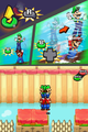 Mario and Luigi using the Spin Jump in Mario & Luigi: Partners in Time