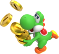 Yoshi holding coins