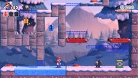 Screenshot of Slippery Summit level 6-2 from the Nintendo Switch version of Mario vs. Donkey Kong