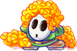 Artwork of a Petal Guy from Yoshi's New Island.