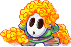 Artwork of a Petal Guy from Yoshi's New Island.