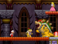 The final Bowser fight in New Super Mario Bros.