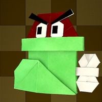 An origami Shoe Goomba from Paper Mario: The Origami King.