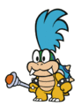 Larry Koopa's pose with the wand when he's idle, note how he's holding the wand in his right hand.
