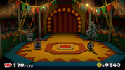The Unicycle Shy Guys approach Mario
