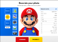 "Decorate your photo" screen, where the user can customize their uploaded image