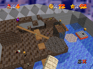 Screenshot of Wet-Dry World from Super Mario 64.