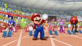 Mario, Sonic, Daisy, Blaze and Dr Eggman at the 100 Meter Sprint event