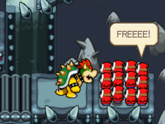 Bowser, rescuing the Shy Guy squad.
