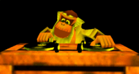 Cranky Kong as a DJ in Donkey Kong 64