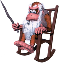 Artwork of Cranky Kong in Donkey Kong Country.
